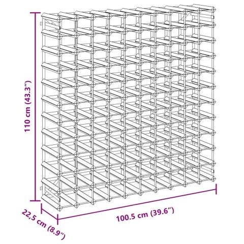 Stojak na 120 butelek wina, lite drewno sosnowe