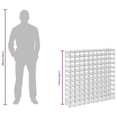 Stojak na 120 butelek wina, lite drewno sosnowe