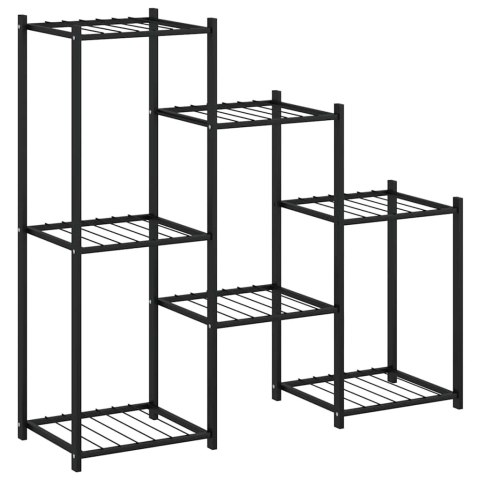 Stojak na kwiaty, 83x25x80 cm, czarny, żelazny