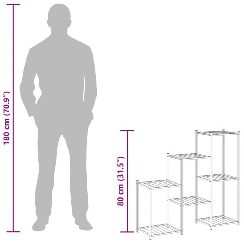 Stojak na kwiaty, 83x25x80 cm, czarny, żelazny