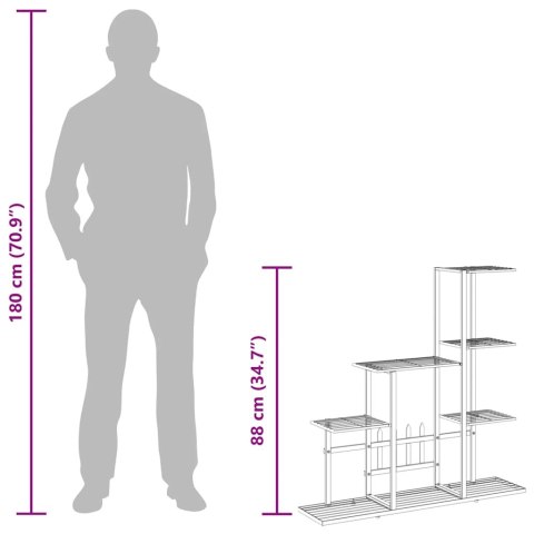 Stojak na kwiaty, 94,5 x 25 x 88 cm, biały, metalowy