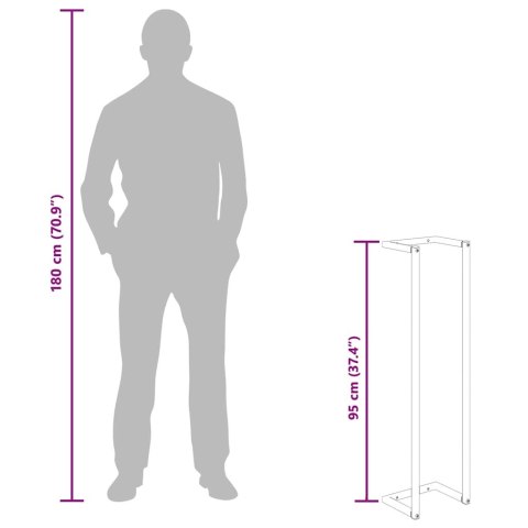 Stojak na ręcznik, biały, 25x20x95 cm, stalowy