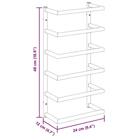 Stojak na ręcznik, czarny, 24x12x48 cm, stalowy