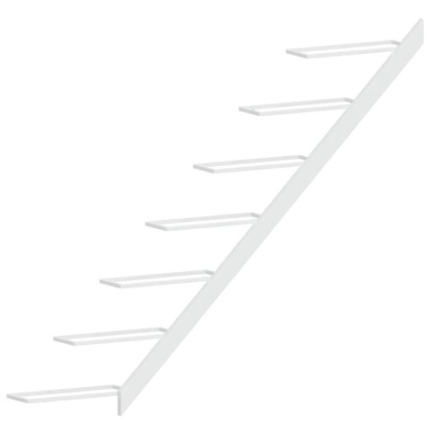 2 ścienne uchwyty na 7 butelek wina, białe, metalowe