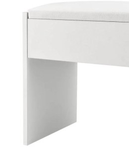 Biały taboret do toaletki Melly z poduszką 45x38x29 cm