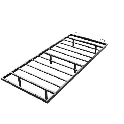 Designerskie łóżko z podświetleniem LED 90x200, czarna stal