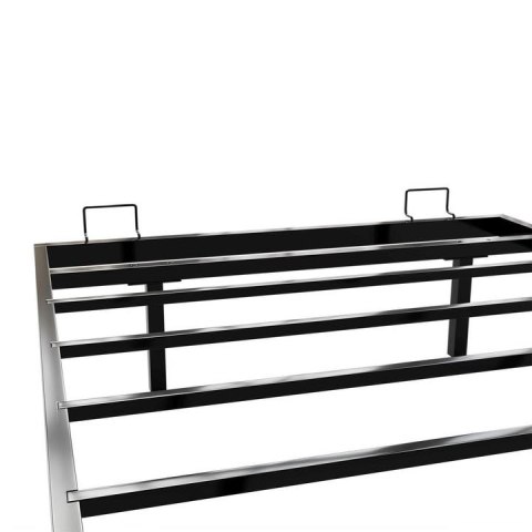 Designerskie łóżko z podświetleniem LED 90x200, czarna stal