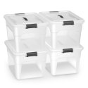 Półprzezroczyste pojemniki 30l z pokrywą - zestaw 4 sztuki