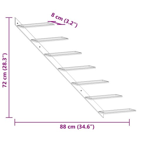 Ścienny uchwyt na 7 butelek wina, złoty, metalowy