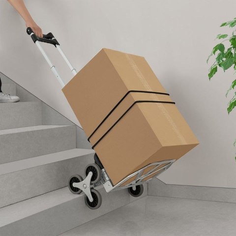 Składany wózek schodowy 80 kg, aluminiowy, 3+3 koła