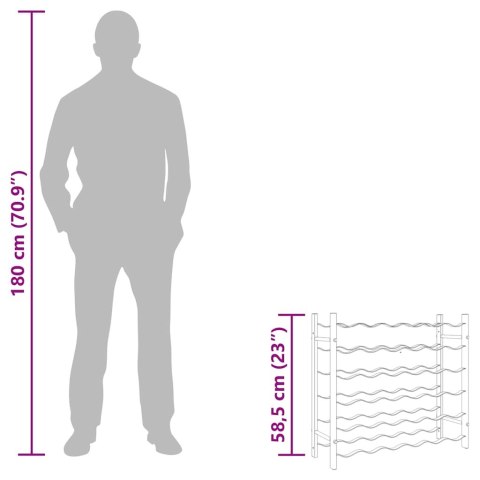 Stojak na 36 butelek wina, złoty, metalowy