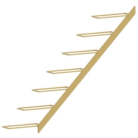 Uchwyty ścienne na 7 butelek wina, 2 szt., złote, metalowe