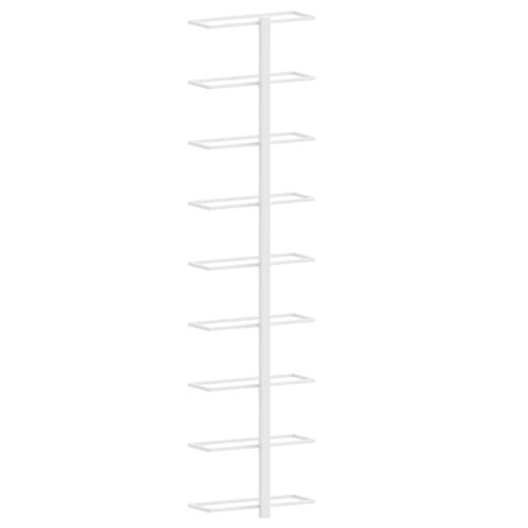 Uchwyty ścienne na 9 butelek wina, 2 szt., białe, żelazne