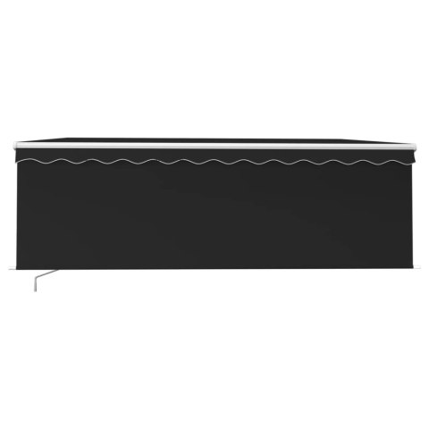 Ręcznie zwijana markiza z zasłoną i LED, 4x3 m, antracytowa