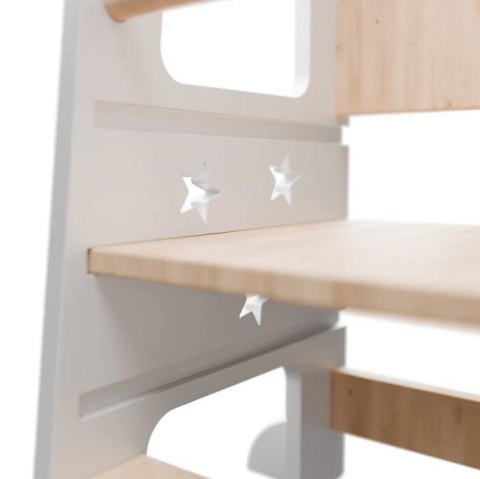 Wieża edukacyjna dla dzieci z regulacją wysokości, biała