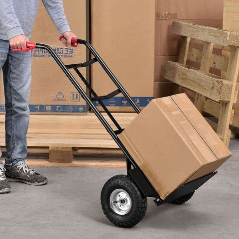 Wózek transportowy 100 kg, składany, koła pompowane, stal