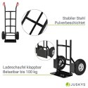 Wózek transportowy 100 kg, składany, koła pompowane, stal