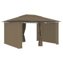 Namiot ogrodowy z zasłonami, 4 x 3 m, taupe, 180 g/m²