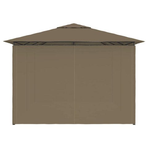Namiot ogrodowy z zasłonami, 4 x 3 m, taupe, 180 g/m²