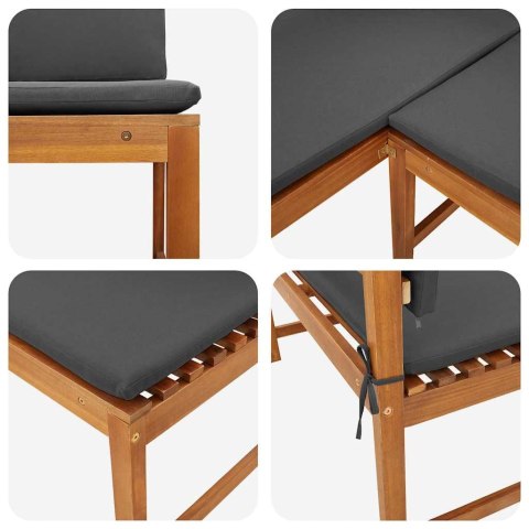 Krzesło Ogrodowe Brązowy 140 x 100 x 91cm Lite drewno akacjowe