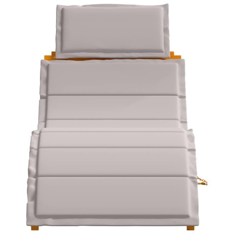 Leżak 2 pcs Ciemnoszary 184 x 55 x 64cm Lite drewno akacjowe