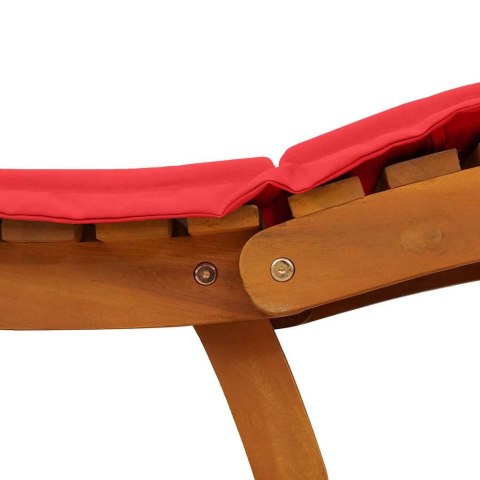 Leżak 2 pcs Czerwony 184 x 55 x 64cm Lite drewno akacjowe