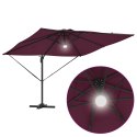 Parasol Roma Czerwony 286 x 284 x 270 cm Aluminium i Poliester