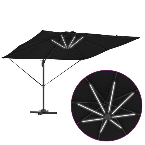 Parasol plażowy Czarny 286 x 284 x 270 cm Aluminium i Poliester