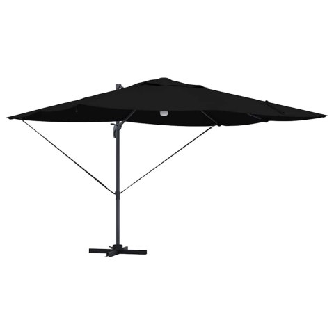 Parasol plażowy Czarny 351 x 250 x 253 cm Poliester i aluminium