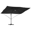 Parasol plażowy Czarny 351 x 250 x 253 cm Poliester i aluminium