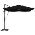 Parasol plażowy Czarny 351 x 250 x 253 cm Poliester i aluminium