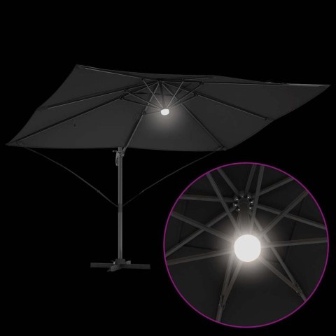 Parasol plażowy Czarny 351 x 250 x 253 cm Poliester i aluminium