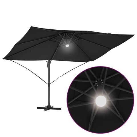 Parasol plażowy Czarny 351 x 250 x 253 cm Poliester i aluminium
