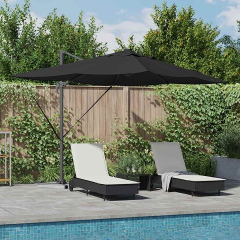 Parasol plażowy Czarny 352 x 251 x 265 cm Poliester i aluminium