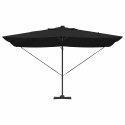 Parasol plażowy Czarny 352 x 251 x 265 cm Poliester i aluminium
