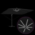 Parasol plażowy Czarny 352 x 251 x 265 cm Poliester i aluminium