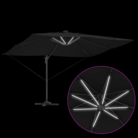 Parasol plażowy Czarny 352 x 251 x 265 cm Poliester i aluminium