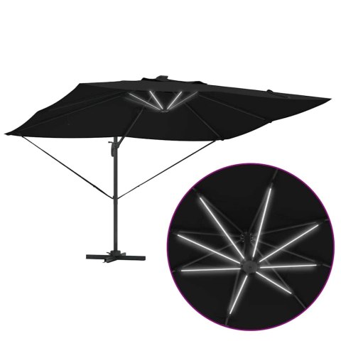 Parasol plażowy Czarny 352 x 251 x 265 cm Poliester i aluminium