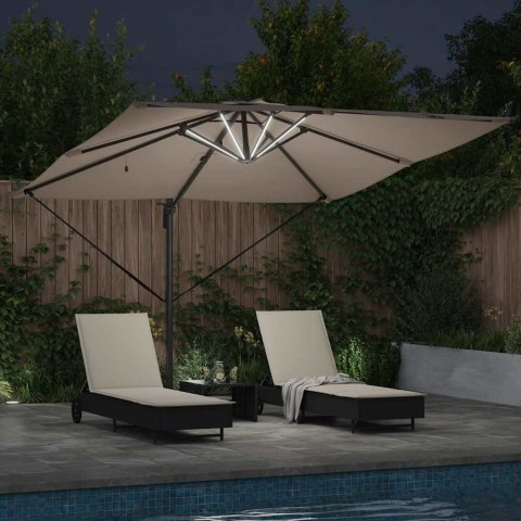 Parasol plażowy Ze LED Lights Ciemnoszary 286 x 284 x 270 cm