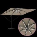 Parasol plażowy Ze LED Lights Ciemnoszary 286 x 284 x 270 cm