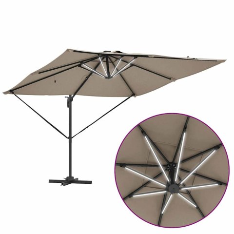 Parasol plażowy Ze LED Lights Ciemnoszary 286 x 284 x 270 cm