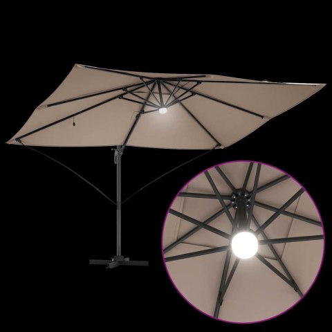 Parasol plażowy Ze LED Lights Ciemnoszary 351 x 250 x 253 cm