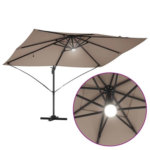 Parasol plażowy Ze LED Lights Ciemnoszary 351 x 250 x 253 cm