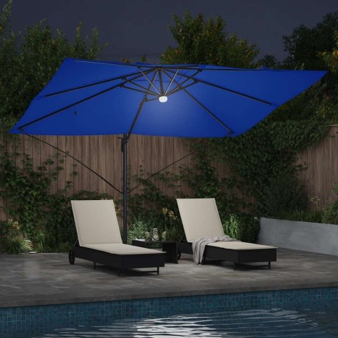Parasol plażowy Ze LED Lights Niebieski azur 351 x 250 x 253 cm
