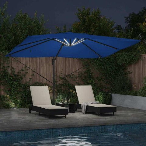 Parasol plażowy Ze LED Lights Niebieski azur 352 x 251 x 265 cm