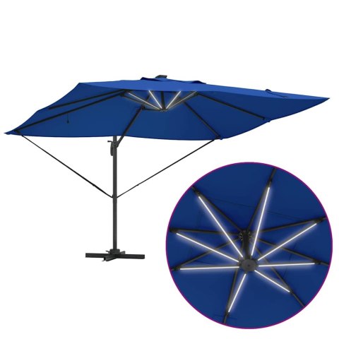 Parasol plażowy Ze LED Lights Niebieski azur 352 x 251 x 265 cm