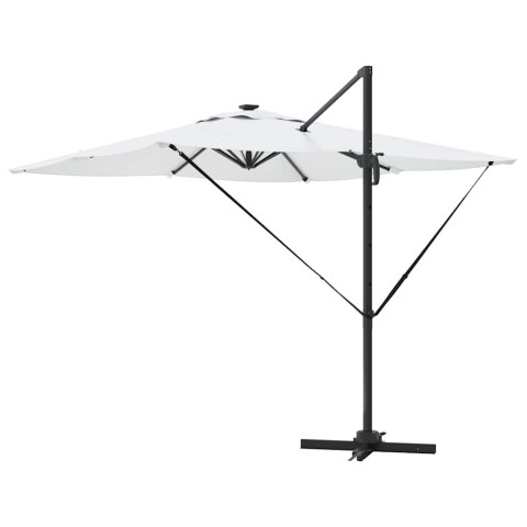 Parasol plażowy Ze LED Lights piaskowy 286 x 284 x 270 cm