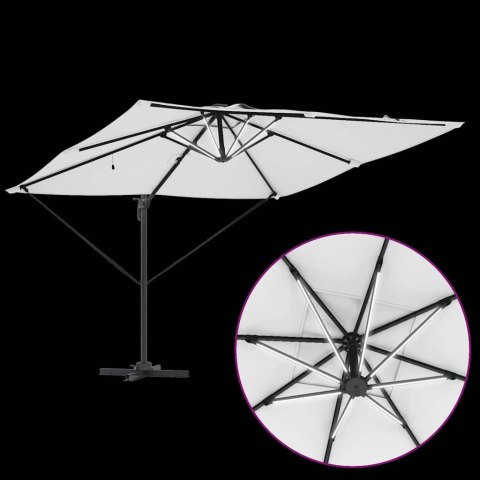 Parasol plażowy Ze LED Lights piaskowy 286 x 284 x 270 cm