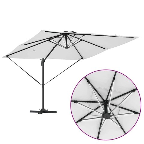 Parasol plażowy Ze LED Lights piaskowy 286 x 284 x 270 cm