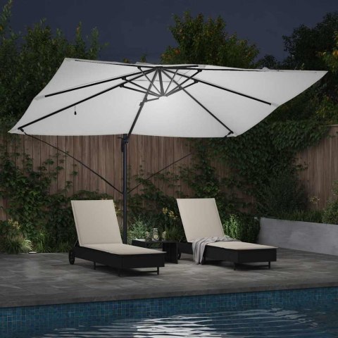 Parasol plażowy Ze LED Lights piaskowy 351 x 250 x 253 cm
